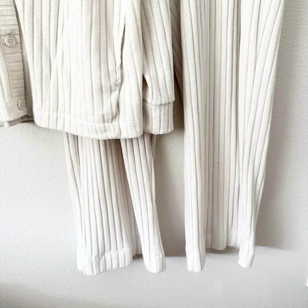 GAP BODY | Cozy Rib PJ Cardigan Top + Pants Bottoms Lounge Wide Ribbed | XL - Picture 3 of 13